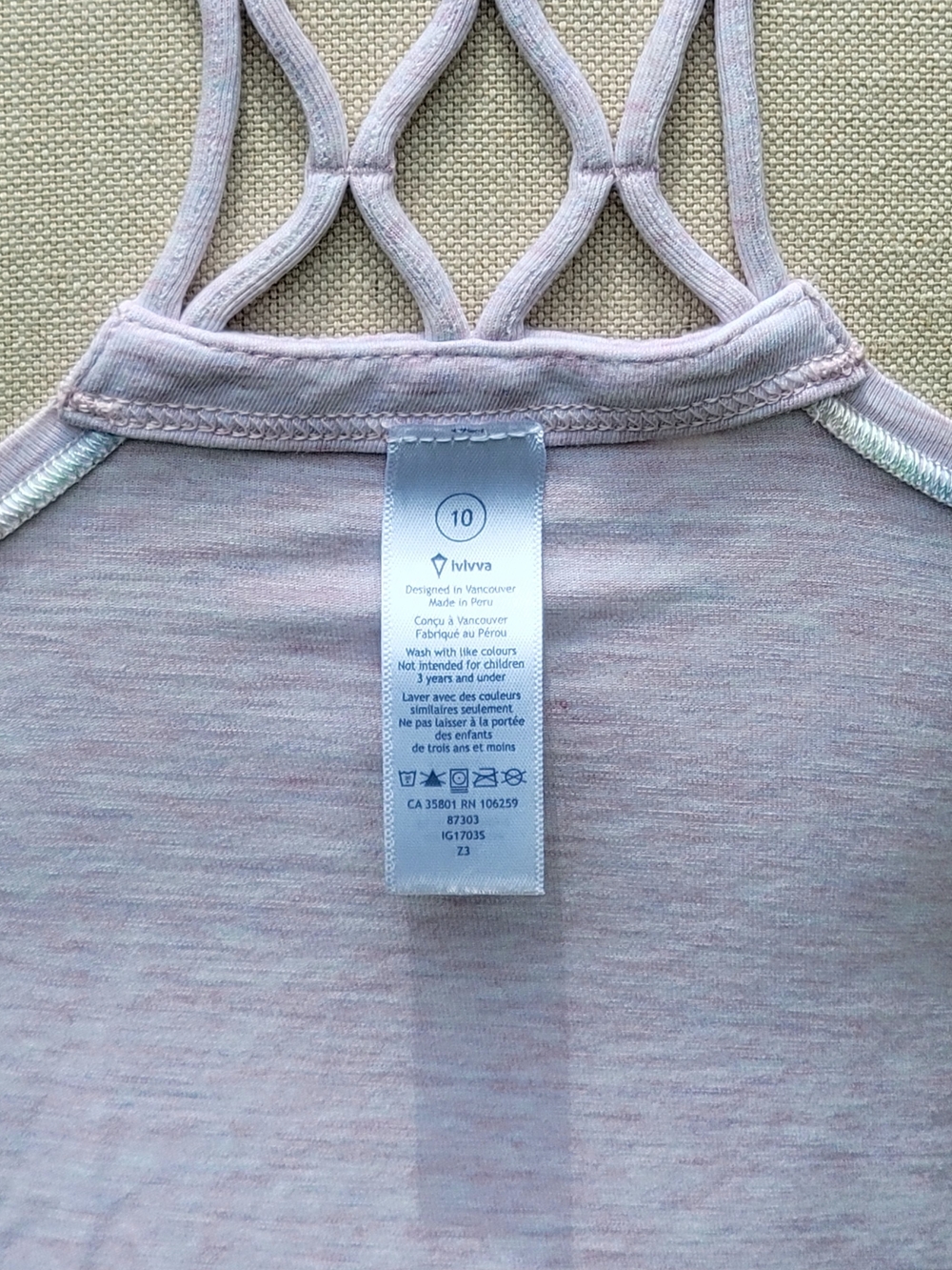 Ivivva Quiet Moments Heathered Pink + Silver Splatter Tank Top Size 10 - Picture 5 of 5
